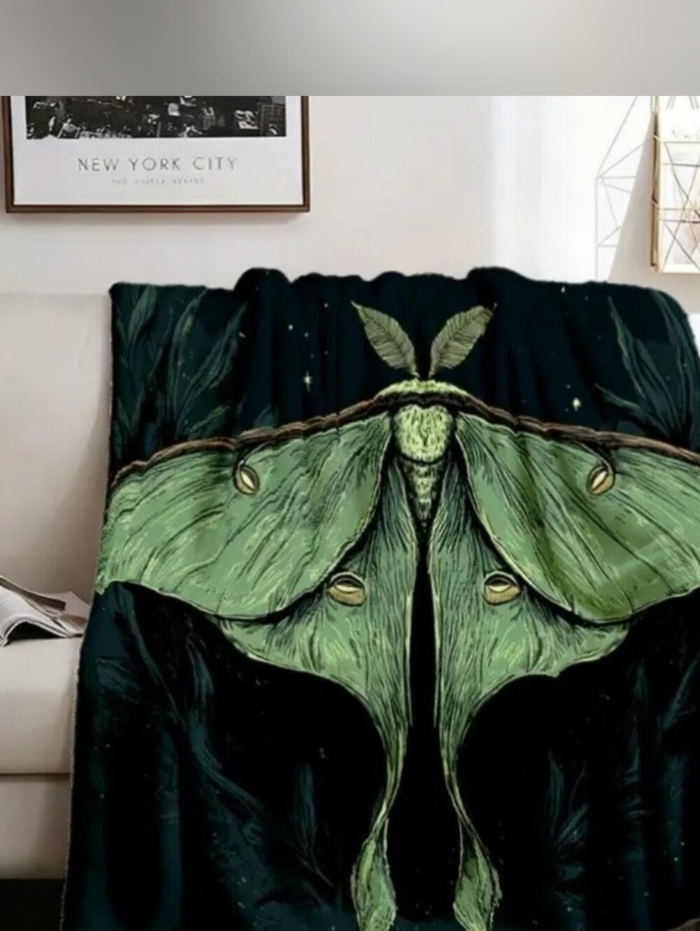 Luna Moth Throw Blanket